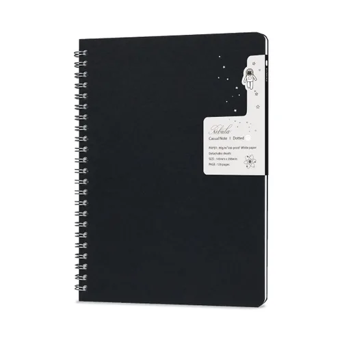 Nebula Note Casual by Colorverse - Cuaderno de tapa suave de 5.7 x 8.2 pulgadas, 120 páginas (90 gm2), punteado, NN-CASUAL-BLACK-D Productos de