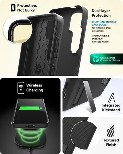 Miniatura 5 de ZAGG Denali - Funda para Samsung Galaxy S24 con soporte, protección de doble capa con infusión de grafeno, resistente a caídas de 16 pies, diseño