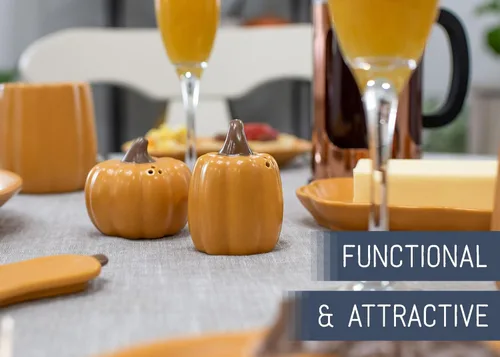 Miniatura 4 de Nat & Jules - Mini salero y pimentero de cerámica con forma de calabaza de 3 pulgadas, perfecto para Acción de Gracias, Halloween y decoración