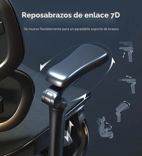 Miniatura 5 de FlexiSpot Sentinel-Pro - Silla ergonómica para juegos con reposabrazos 7D de doble ala adaptable lumbar 7D 145° 4 posiciones, respaldo ajustable