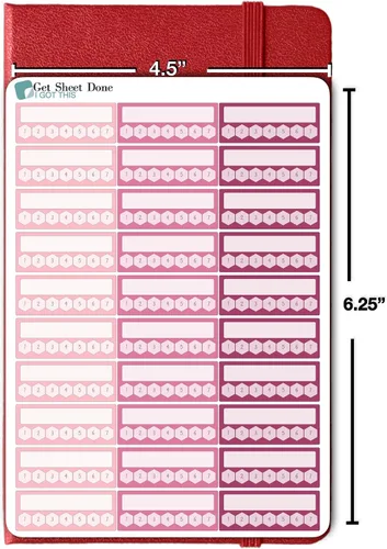 Miniatura 6 de Adhesivo Planificador Rastreador de Hábitos 30 Adhesivos por Hoja - Seguimiento de Metas de Salud Planificación Productividad - Bujo Vertical