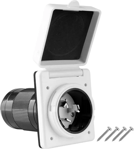 Miniatura 15 de Enchufe de alimentación Twist Lock para RV de 30 AMP, entrada de energía de 125V/120V, entrada de energía para RV con 3 pines de acero inoxidable