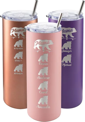 Miniatura 16 de Vaso de Mamá Oso, vaso personalizado para mamá Oro Rosa