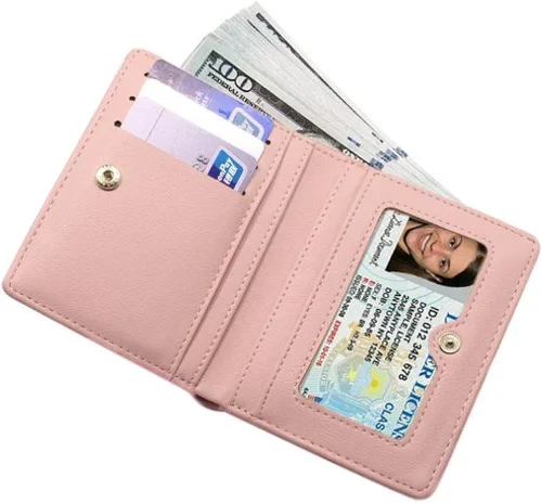 Miniatura 2 de AnnabelZ Billetera pequeña de cuero plegable para mujer, mini monedero corto