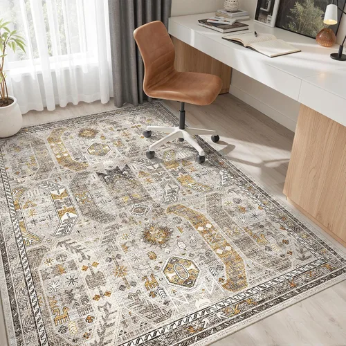 Miniatura 337 de Madane Tapete lavable de 2 x 10 pies para pasillo, cocina, recibidor, clásico, suave, antideslizante para interiores, casa de campo, baño, sala