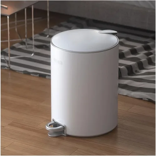 Miniatura 7 de Trash Bin 3.17Gallon Stainless Steel Pedal Trash Can Creative Household Round Trash Cans with Lid Living Room Bedroom Office Large Capacity Toilet