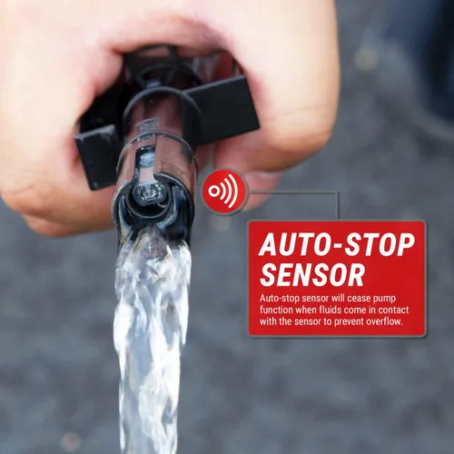 Miniatura 2 de TERA PUMP Bomba de transferencia de gas, batería D 3 veces más potente, parada automática, sin pérdida de combustible, potente succión (2.2 GPM)