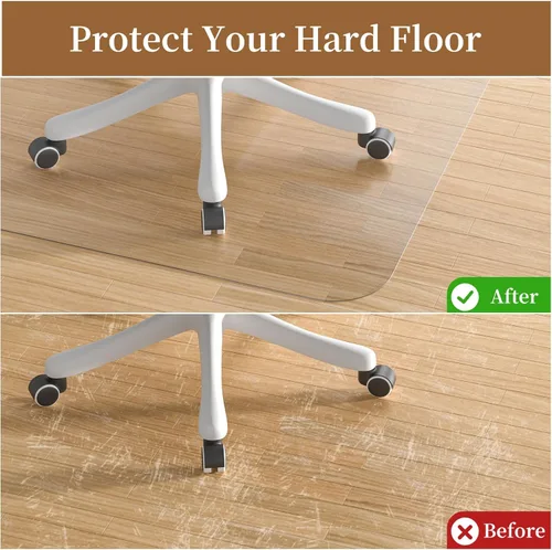 Miniatura 2 de Tapete para silla de oficina para suelo de madera dura, 36 x 48 pulgadas, paquete de 2 alfombrillas para sillas para suelos duros, tapete protector