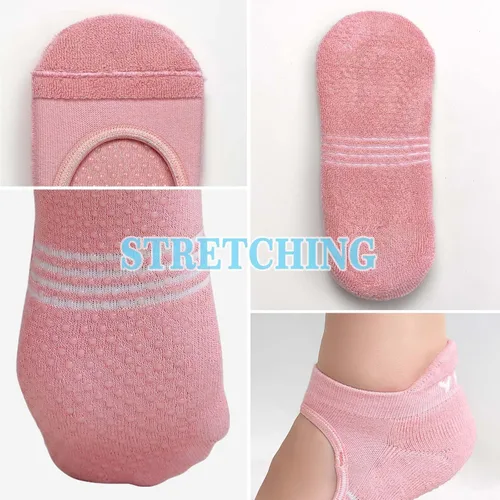 Miniatura 5 de Hellomamma Calcetines de yoga antideslizantes con agarres, calcetines de pilates y ballet para mujer
