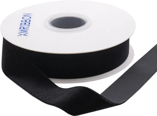 Miniatura 2 de Cinta de terciopelo negro de un solo lado, carrete de 1 pulgada por 10 yardas