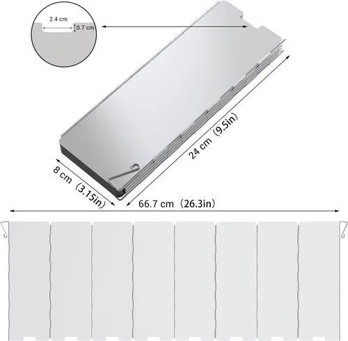 Miniatura 2 de Ohuhu - Parabrisas para estufa de campamento, pantalla de 8/10/12 placas de aluminio plegable portátil para camping, parabrisas, pantalla de viento