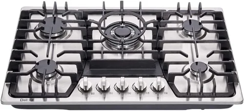 Miniatura 3 de Estufas de gas de 30 pulgadas de doble combustible selladas con 5 quemadores Placa de cocina de gas empotrada de acero inoxidable DK257-A03 Placa