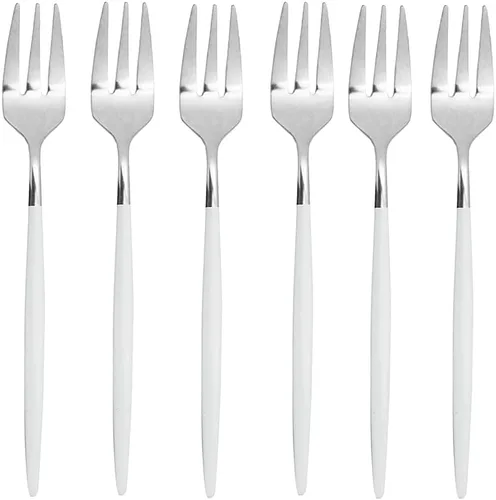 Miniatura 15 de Juego de 6 espátulas de pastel de pizza para tartas, espátulas de acero inoxidable 18/10, tenedores para tartas, mini tenedores para frutas