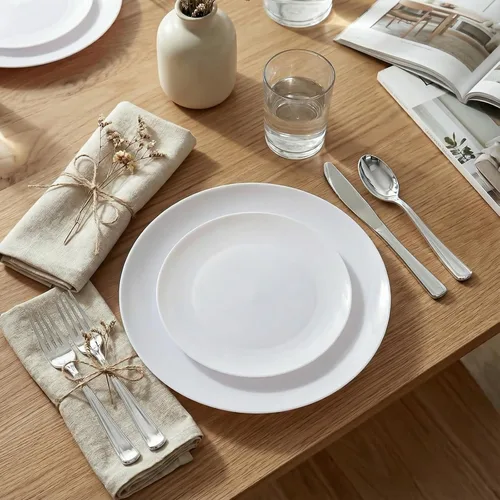 Miniatura 5 de KIRE 60 platos desechables blancos – Platos de plástico blanco resistentes para fiestas/bodas – Incluye 30 platos llanos de 10.25 pulgadas y 30