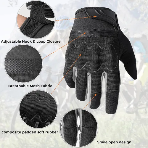 Miniatura 2 de WPTCAL Guantes de ciclismo para hombres y mujeres guantes de bicicleta antideslizantes con pantalla táctil completa guantes de ciclismo