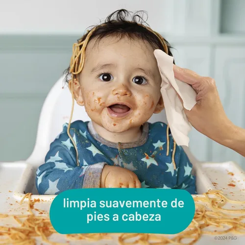 Miniatura 4 de Pampers Toallitas para bebé, limpieza completa y perfumada para bebé, limpia suavemente de la cabeza a los pies, 72 en total (1 paquete abatible)