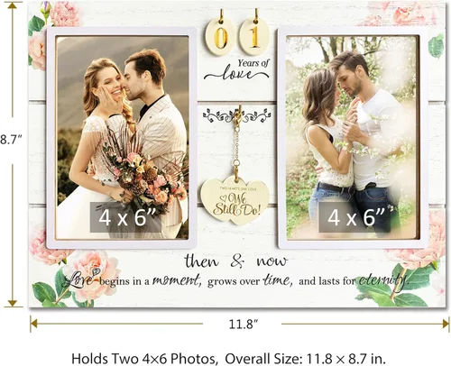 Miniatura 2 de A'arkaJ (1-99º) Marco de Fotos de Aniversario de Boda, Regalo de Aniversario de Boda para Pareja, Recién Casados. Regalo de Compromiso para Ella