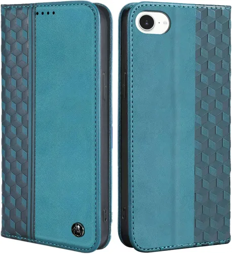 Funda tipo cartera para iPhone 17e/16e de 6.1 pulgadas 2026/2025 - Funda de piel sintética con ranuras para tarjetero, funda magnética fuerte para