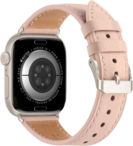 Miniatura 24 de Bestig - Correa compatible para Apple Watch de 38mm, 40mm, correa de repuesto de cuero genuino para iWatch Series 6, SE, 5, 4, 3, 2, 1, Sports &