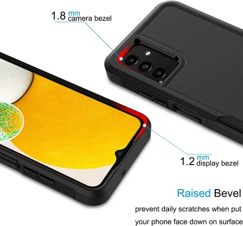 Miniatura 3 de Tekcoo Funda para Galaxy A13 5G 4G 2 protectores de pantalla de vidrio templado Parachoques texturizados antideslizantes