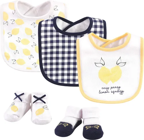 Miniatura 89 de Hudson Baby Conjunto de babero y calcetines unisex de algodón para bebé