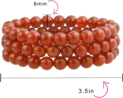 Miniatura 62 de Bling Jewelry Juego de 3 pulseras elásticas unisex apilables con cuentas redondas de 0.315 pulgadas para mujeres, adolescentes y hombres, multihebra