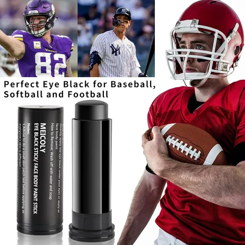 Miniatura 7 de MEICOLY Pintura facial negra, barra negra para ojos para deportes, béisbol, softbol, fútbol americano, lacrosse, fácil de colorear atletas