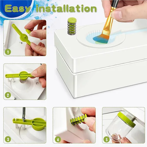 Miniatura 3 de Limpiador de pinceles de pintura, enjuague de pincel con drenaje, enjuague de pincel, enjuague de pincel para ciclo de agua corriente, para pincel