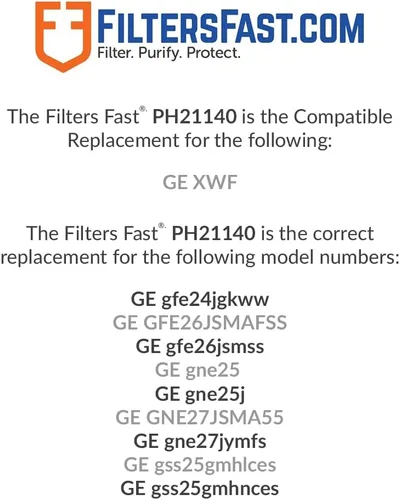 Miniatura 3 de Filters Fast PH21140 Reemplazo compatible para GE XWF Cartucho de filtro de agua para refrigerador Filtro de carbono para dispensador de agua