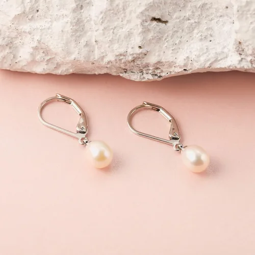Miniatura 7 de Cowlyn - Aretes de perlas seleccionadas a mano, calidad AAA+, cultivadas en agua dulce, con cierre de palanca, aretes colgantes para regalo