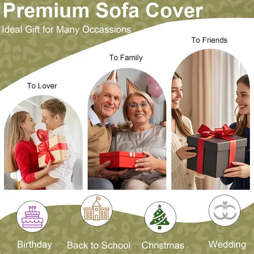 Miniatura 170 de VClife Fundas de sofá bohemio de felpilla para sofá seccional, fundas de sofá suaves y antideslizantes para sofá de 2 cojines, protector de muebles