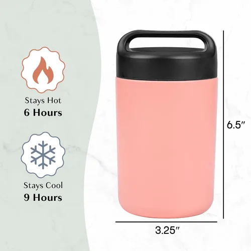 Miniatura 4 de Goodful Tarro de comida de acero inoxidable, recipiente de almacenamiento de alimentos aislado con sello al vacío de doble pared con asa de Rubor
