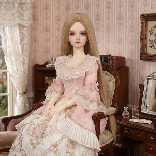 Miniatura 6 de Peluca larga recta de 8-9 pulgadas 1/3 BJD MSD DOD Pullip Dollfie peluca centro de separación DIY fabricación accesorios para el cabello