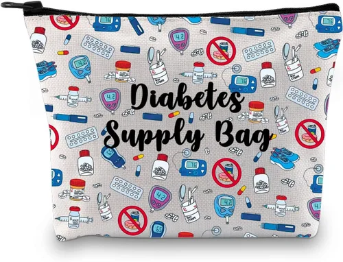 G2TUP Kit de supervivencia para diabetes, bolsa de suministro para diabetes, bolsa de maquillaje, regalo para enfermedades crónicas, Suministro de