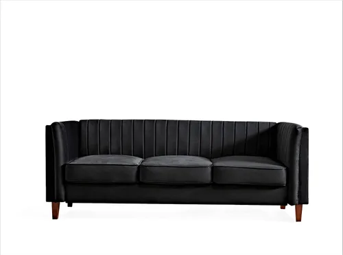 Miniatura 4 de Container Furniture Direct Sofá moderno de terciopelo de lujo para sala de estar con espuma de alta densidad, tapicería de tela suave, cojines