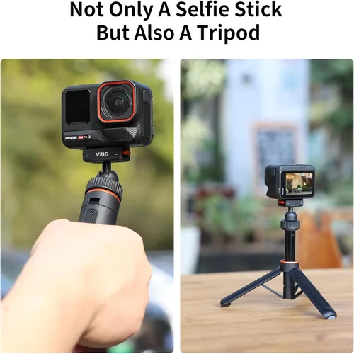 Miniatura 8 de VRIG 15.9" X5 Extended Mini cámara trípode para Insta360 Ace Pro2,360 portátil magnético liberación rápida Selfie Sticks mango agarre Vlog Monopod