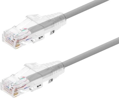 Monoprice - Cable de conexión Ethernet Cat6 14 pies, gris, nivel de componente, UTP 28AWG 550 MHz, cable de cobre desnudo puro, sin enganches, RJ45,