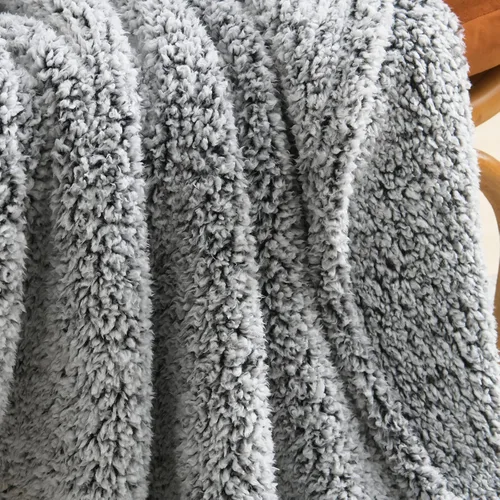 Miniatura 3 de Manta Sherpa de forro polar ultrasuave, tamaño Queen, manta de cama bohemia ligera y acogedora con borla decorativa, patrón reversible, 2 tonos