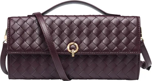 Miniatura 4 de CHUNLI Bolsos de mano tejidos elegantes para mujer, bolsos cruzados de diseñador con asa superior, bolso formal de piel sintética de noche