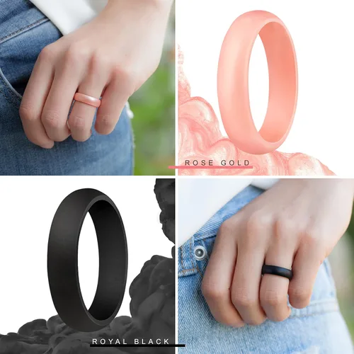 Miniatura 4 de ThunderFit - Anillo de boda de silicona para mujer 732pulgadas de ancho 564pulgadas de grosor