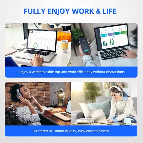 Miniatura 8 de Smof USB Bluetooth Audio Adapter for PS5, PS4,Switch,Mac. Compatible Bone Conduction Headsets Wireless Audio Transmitter Dongle with aptX Low
