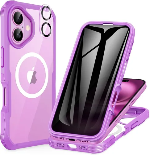 Miniatura 68 de CENHUFO Funda de privacidad para iPhone 11 Pro, funda de cuerpo completo con protector de pantalla de privacidad de vidrio templado 9H integrado