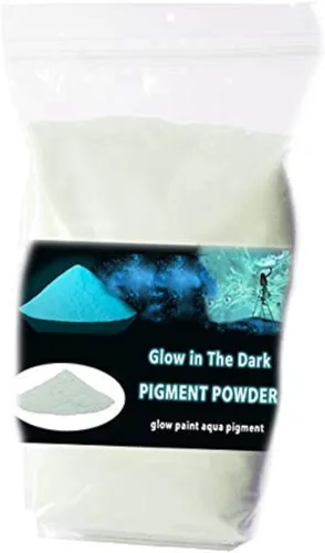 Pigmento que brilla en la oscuridad, Polvo fosforescente resplandeciente, 3.52 onzas (100 g), a base de agua (verde) (aguamarina-turquesa)
