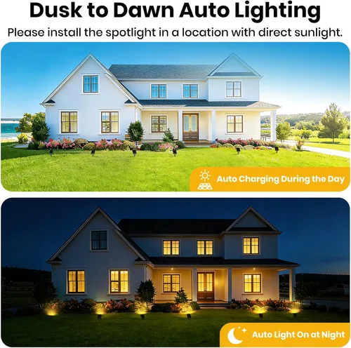 Miniatura 6 de SOTTLOT Luces solares para senderos al aire libre, luz solar regulable con IP65 a prueba de agua, 500LM 3000K iluminación solar al aire libre