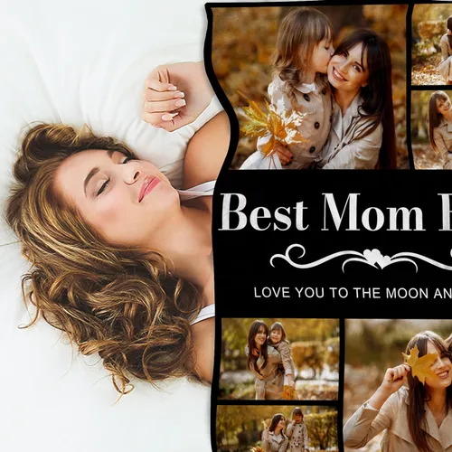 Miniatura 4 de Regalos de Beat Mom Ever, mantas personalizadas con fotos, mantas personalizadas con imagen para mamá de hija, hijo, a mi mamá, amante o esposa