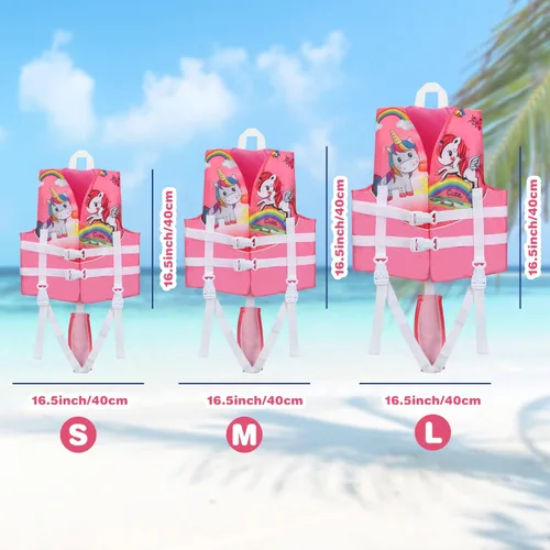 Miniatura 2 de Chaleco de natación para niños pequeños, flotador de piscina para niños, flotador de natación para niños de 20 a 70 libras, chaleco flotante