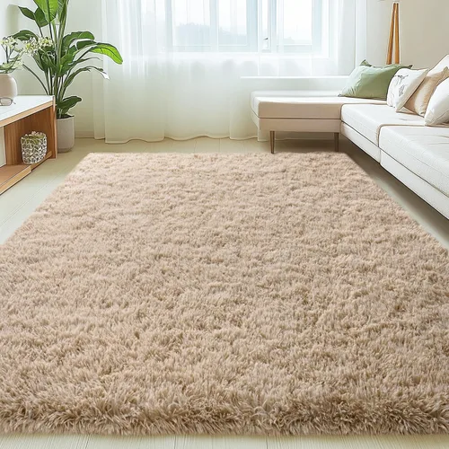 Miniatura 40 de Mugorn - Alfombra de 8 x 10 pies, alfombras grandes, esponjosas, suaves, peludas, antideslizantes, mullidas para interiores, color negro, 8 x 10 pies
