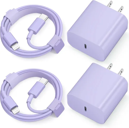 Miniatura 10 de iPhone 14 13 12 11 Super Fast Charger [2Pack] cargador 20W Rapid USB C Wall Charger Block with 6FT Fast Charging Cable Compatible with iPhone