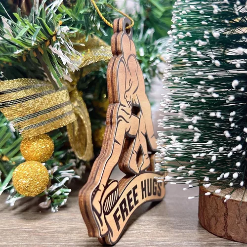 Miniatura 4 de Adorno de Navidad de lucha libre 2025, adornos de luchador niño para árbol de Navidad, decoración colgante de madera con temática deportiva, regalos