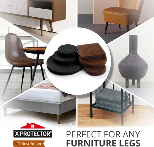 Miniatura 2 de Mejores Almohadillas de Fieltro para Muebles X-PROTECTOR - 48 Almohadillas Premium de Fieltro para Sillas, Protector de Suelo para Pies de Muebles